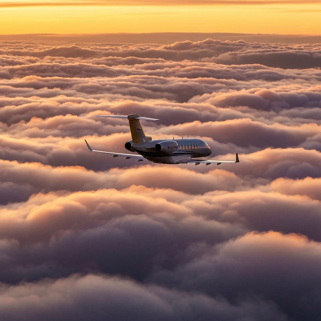 Jet above clouds